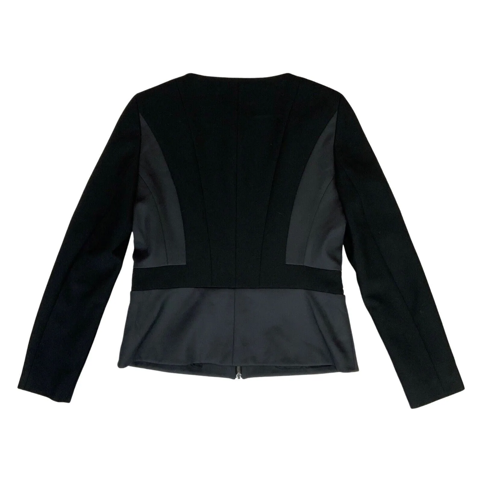 00s Black Zip-Up Hugo Boss Designer Cropped Jacket S M