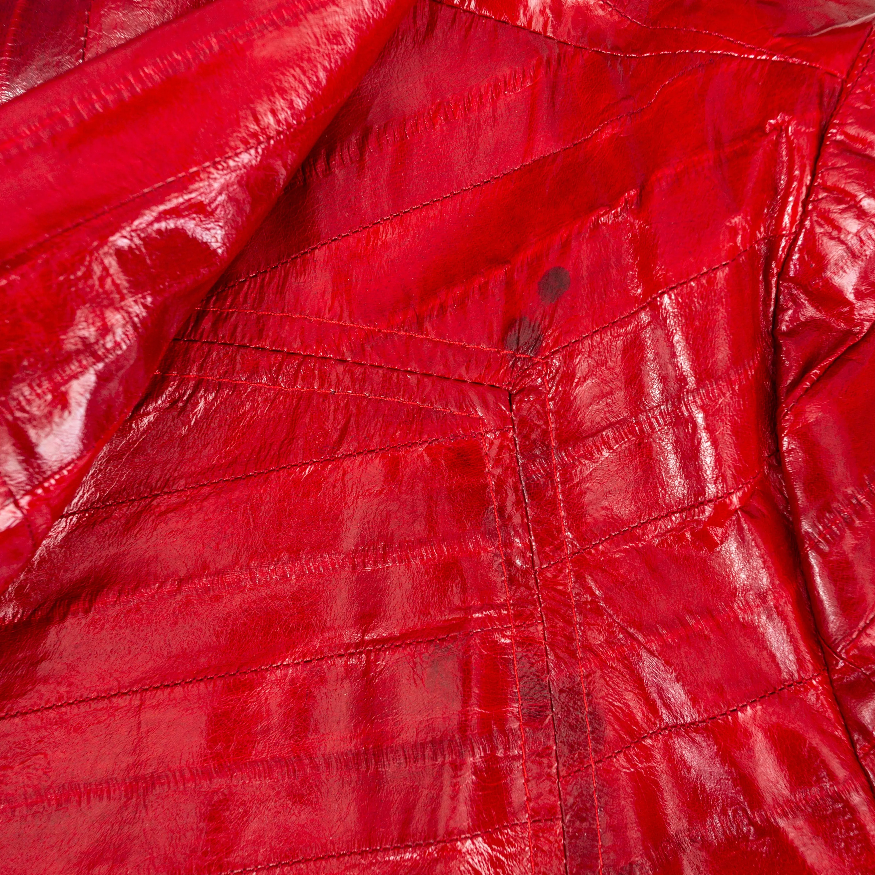 2009 Red Eel Skin Collared Coat