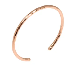 3mm Wide Hammered Copper Cuff Bracelet - Solid Copper Cuff