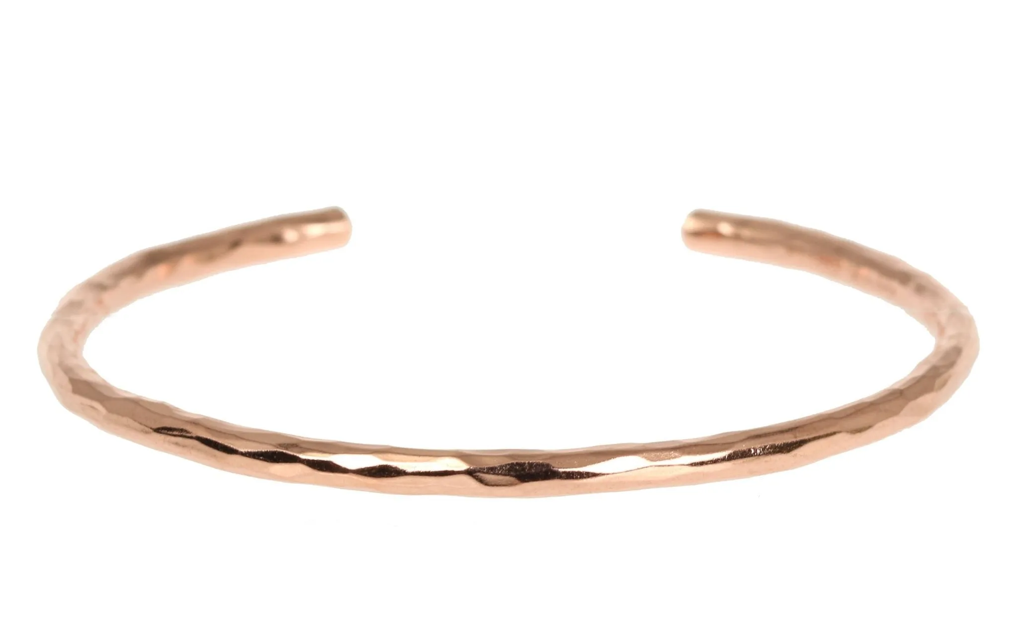 3mm Wide Hammered Copper Cuff Bracelet - Solid Copper Cuff