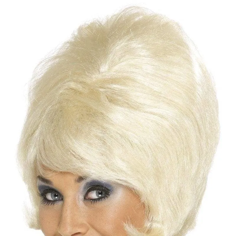 60s Beehive Wig Adult Blonde Bouffant