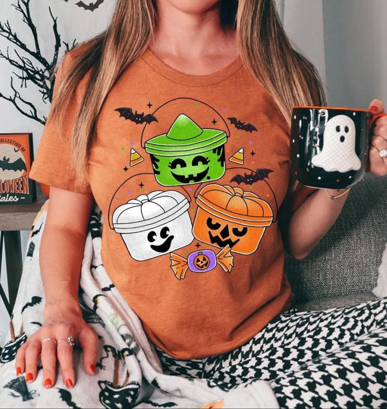 90's Nostalgia Trick or Treat Bucket Halloween Comfort Colors Shirt