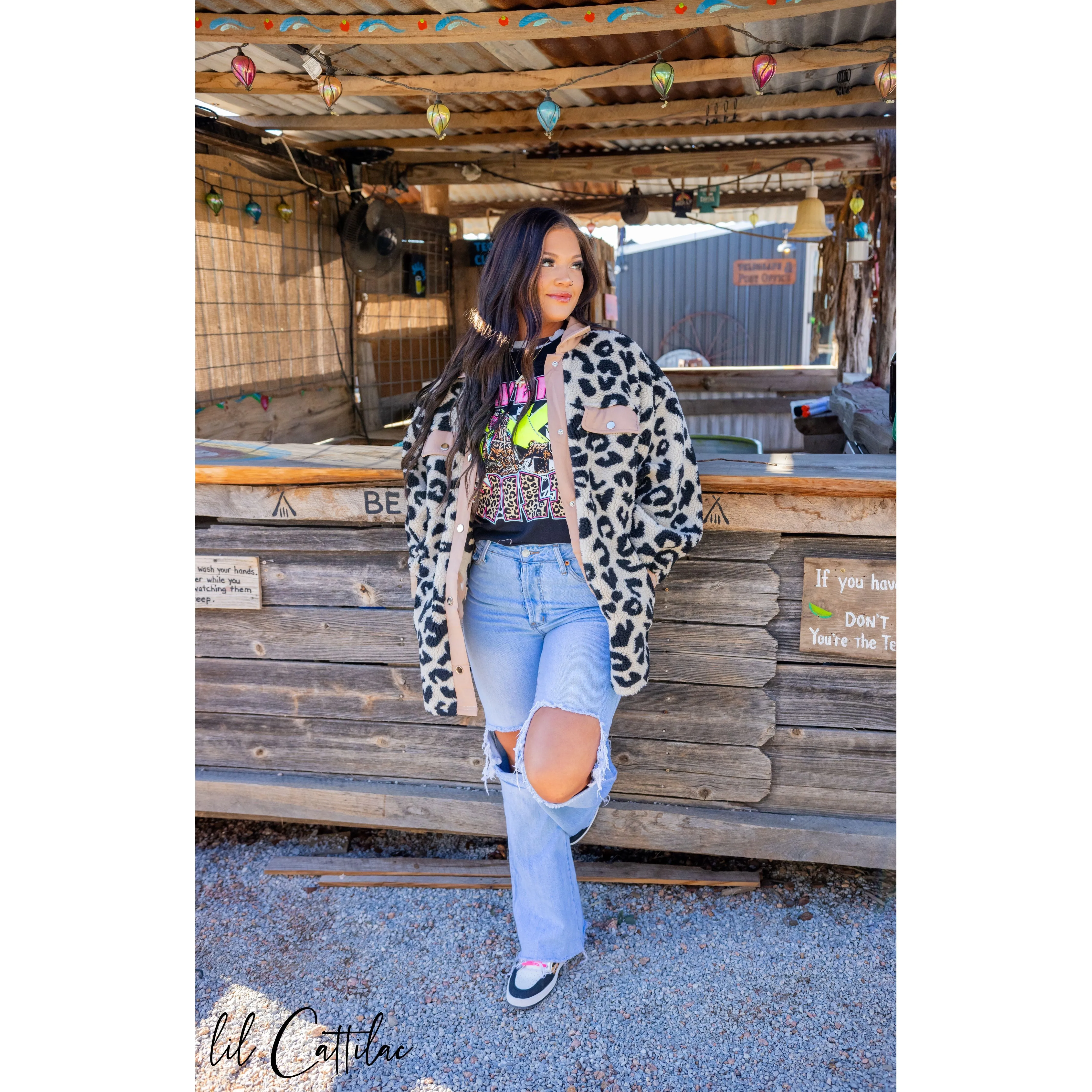 Addison Animal Print Faux Fur Jacket