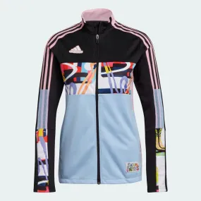 Adidas Love Unites Women Tiro Track Jacket - Black-Pink-Light Blue