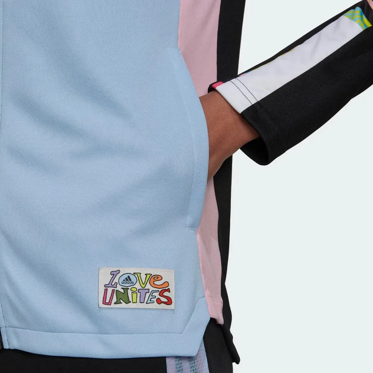 Adidas Love Unites Women Tiro Track Jacket - Black-Pink-Light Blue