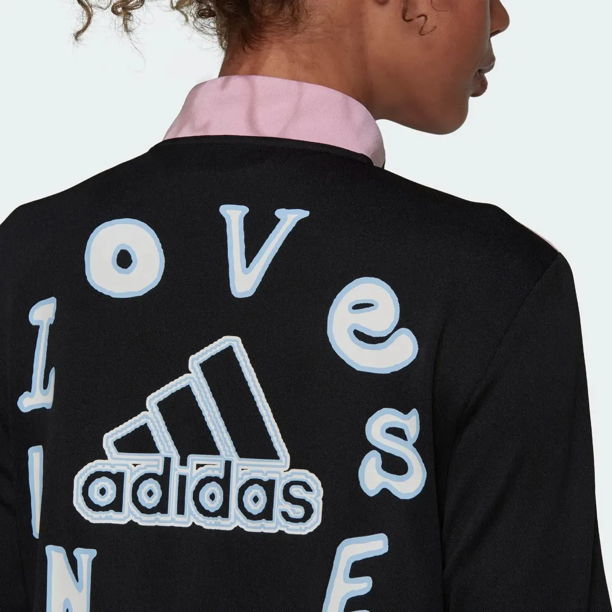 Adidas Love Unites Women Tiro Track Jacket - Black-Pink-Light Blue