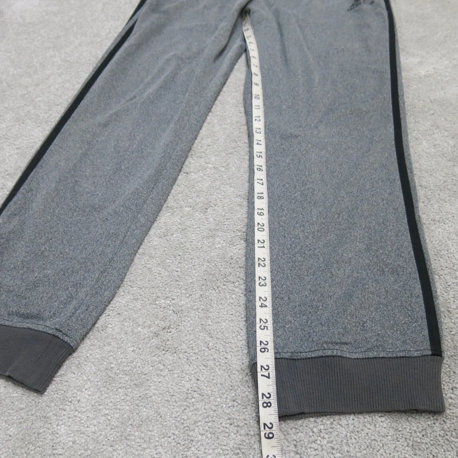 Adidas Men Activewear Track Jogger Pant 3 Striped Elastic Waist Heather Gray XL