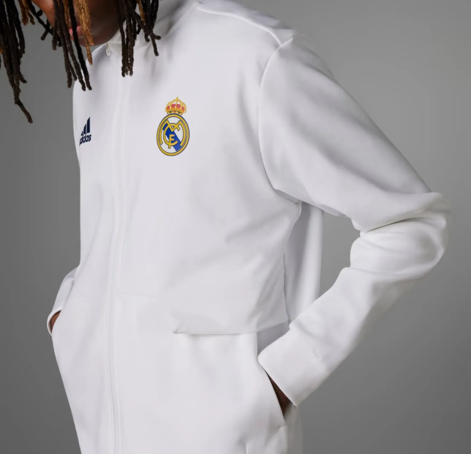 Adidas Real Madrid CF Anthem Jacket HY0643 WHITE