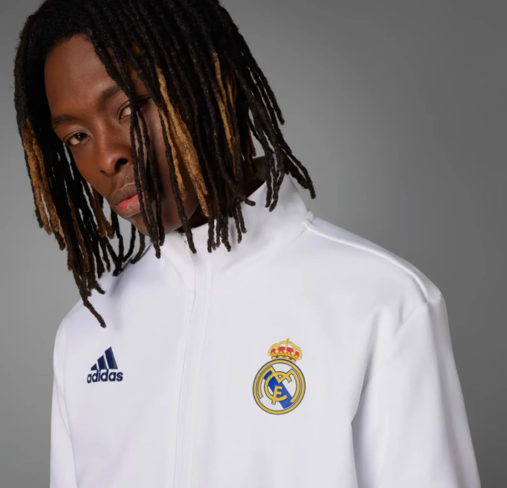 Adidas Real Madrid CF Anthem Jacket HY0643 WHITE