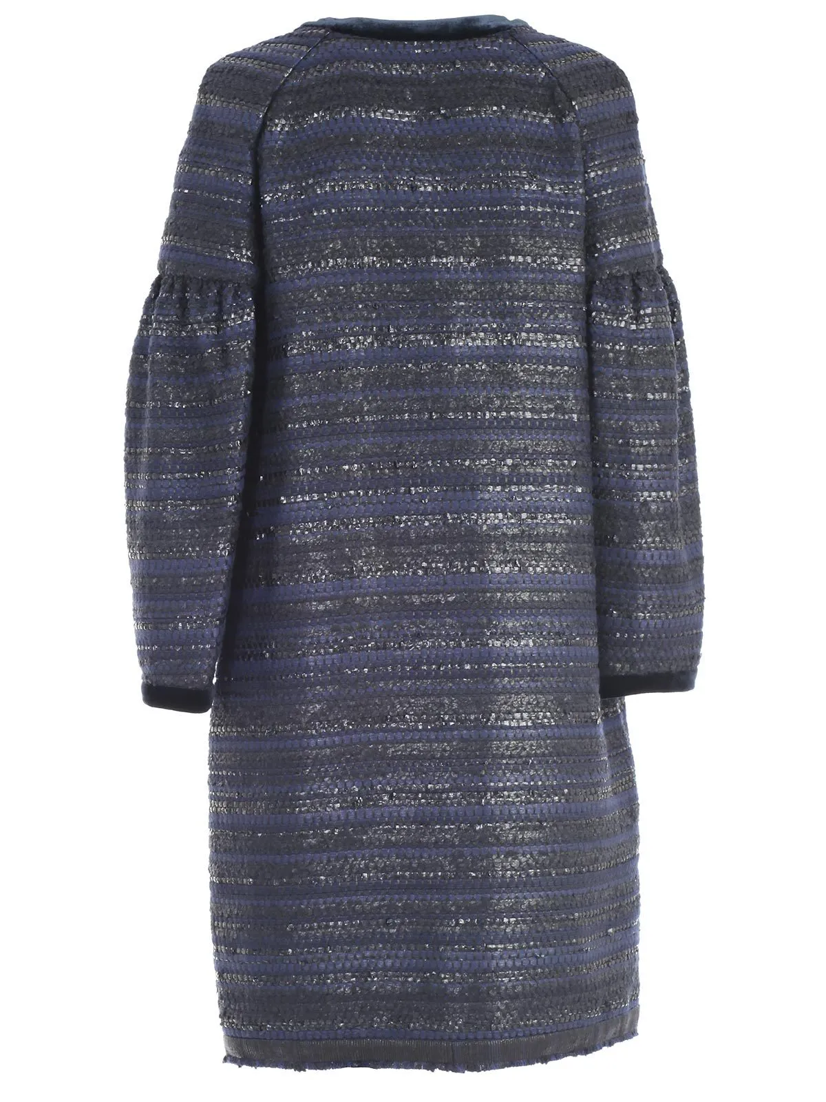 Alberta Ferretti Tweed Dropped Shoulder Coat