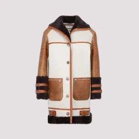 Alexander McQueen Shearling Colour Block Coat