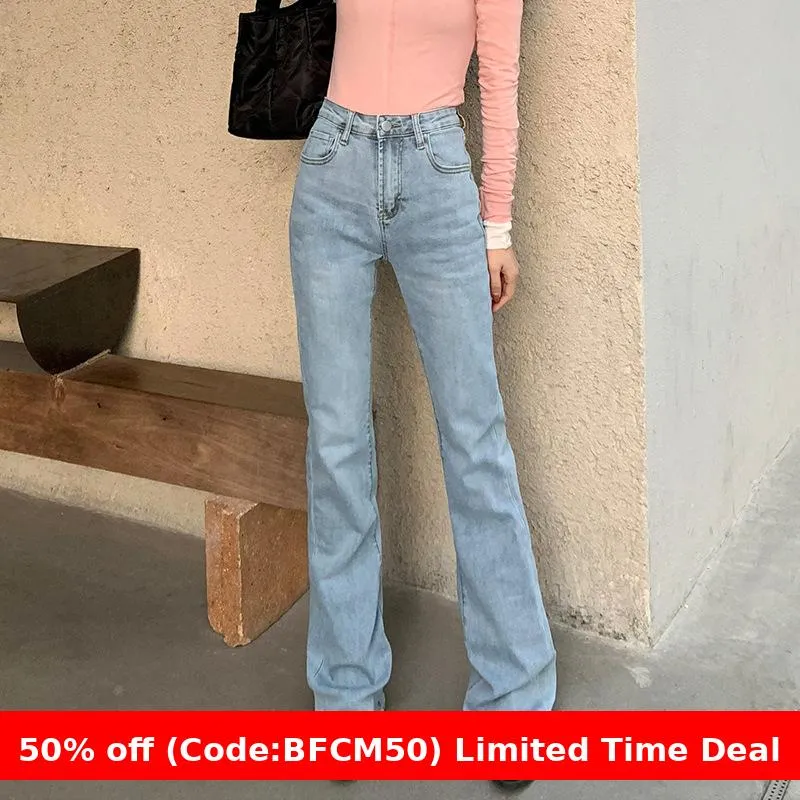 Amozae winter outfits men Skinny Jeans Women's Autumn 2024 High Waist Slimming High Straight Slim Fit Small Flared Pants Fashion