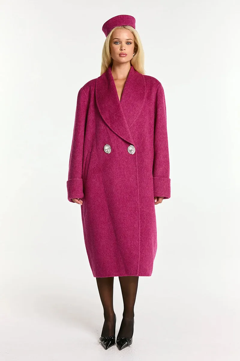 AUDRINA COAT IN ROSE RED