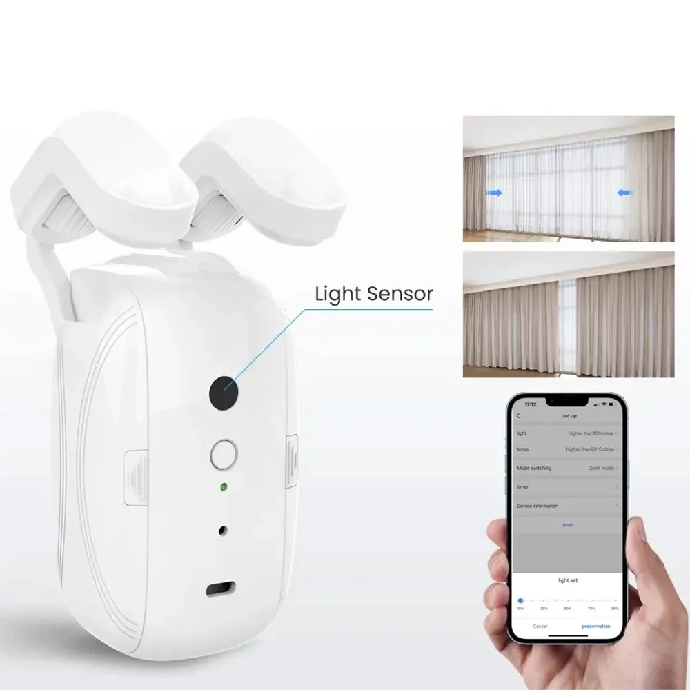 Automatic Curtain Opener - Electronics Smart Curtain Opener, Compatible with Alexa, Google and Home