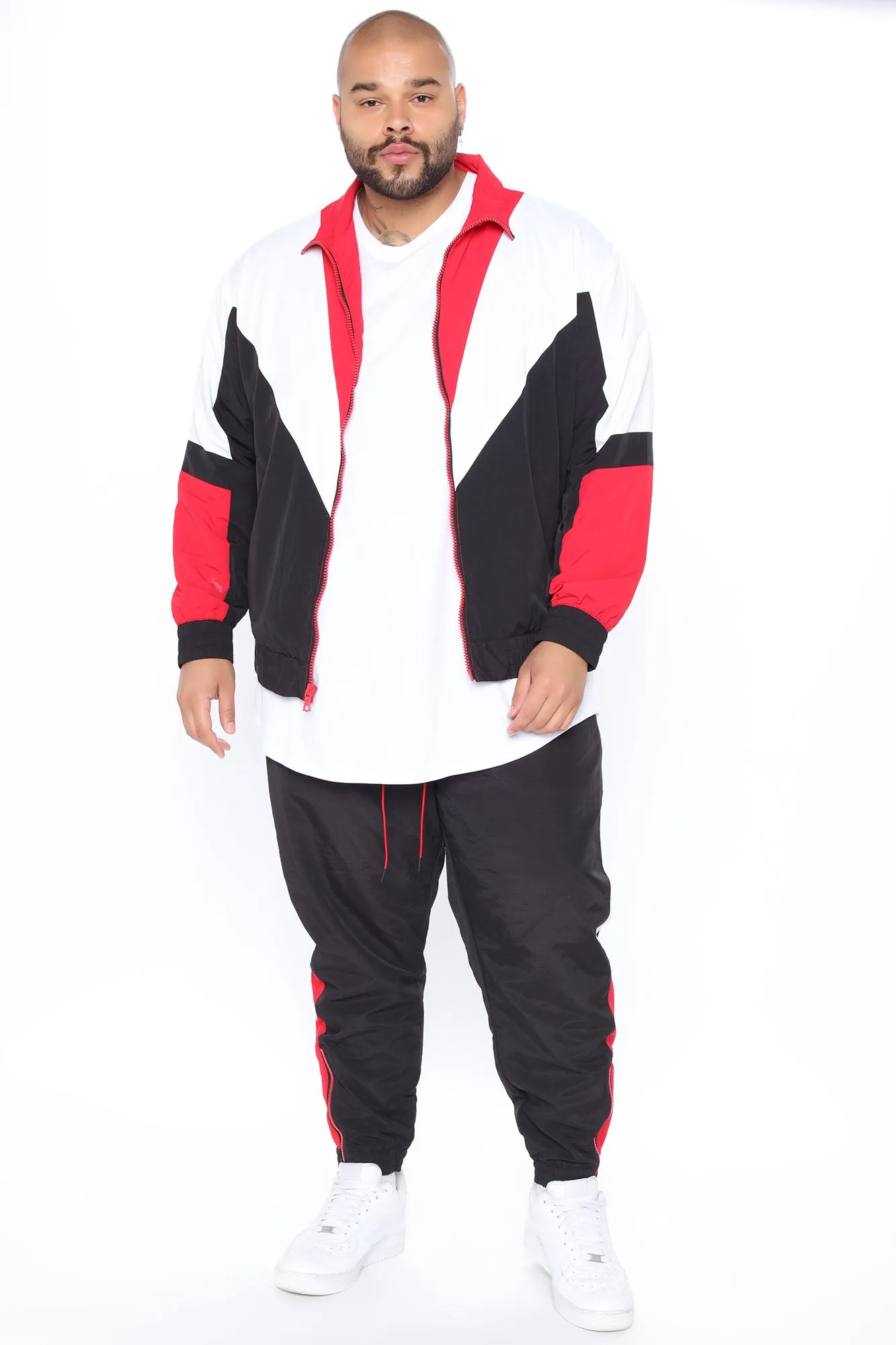 Banks Windbreaker Track Jacket - Red/combo