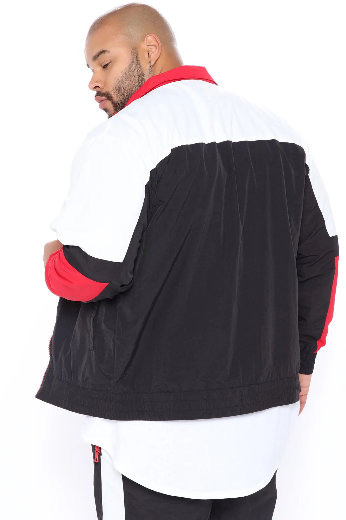 Banks Windbreaker Track Jacket - Red/combo