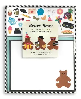 Beary Busy Design Your Own Sticker Notecards