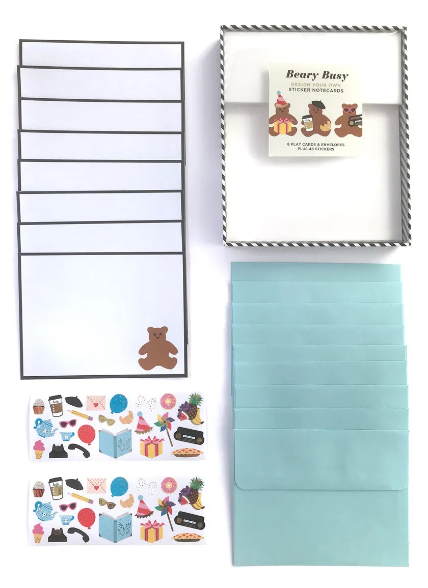 Beary Busy Design Your Own Sticker Notecards