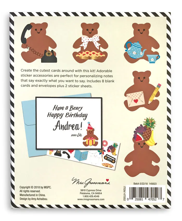 Beary Busy Design Your Own Sticker Notecards