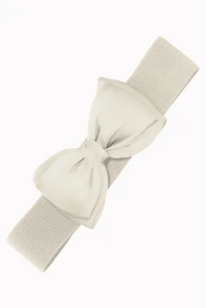 Bella Bow Belt in Cream by Banned