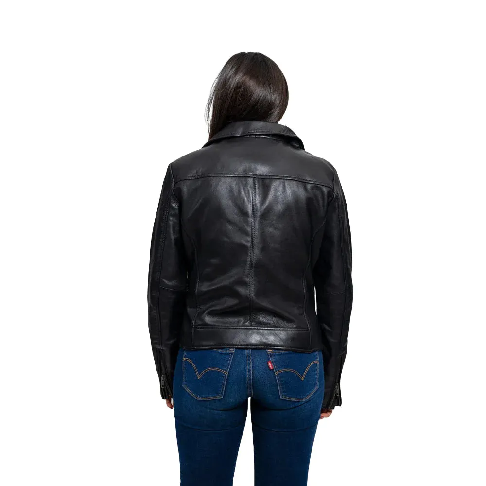 Betsy Womens Fashion Leather Jacket black