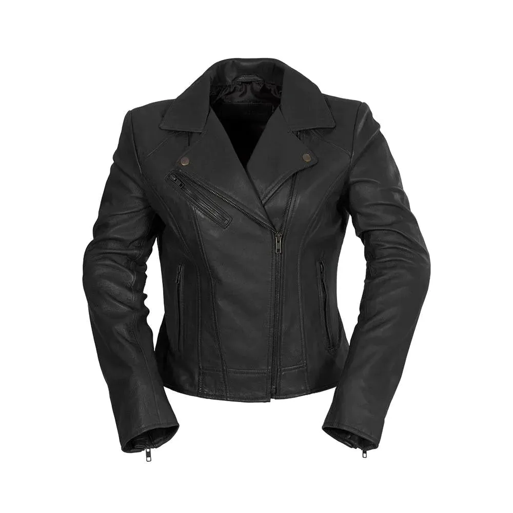 Betsy Womens Fashion Leather Jacket black