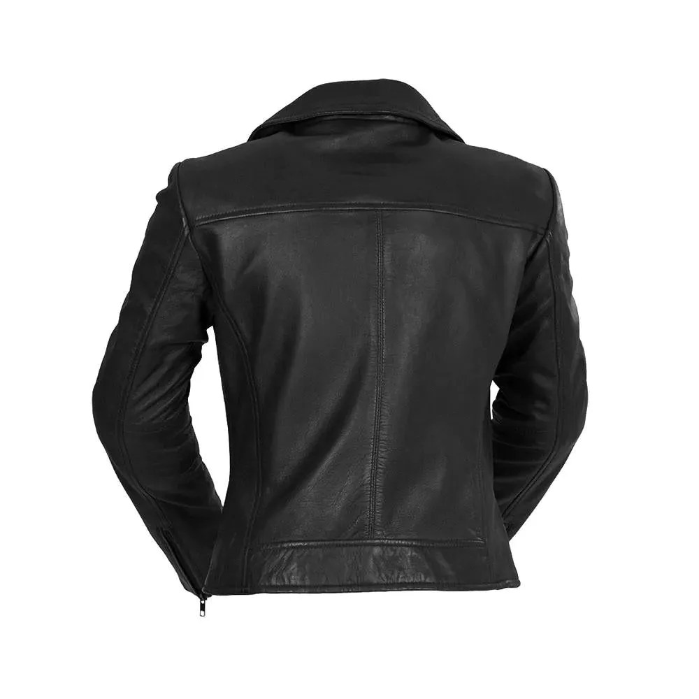 Betsy Womens Fashion Leather Jacket black