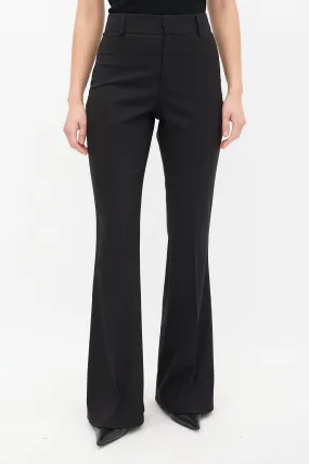 Black High Rise Flared Trouser