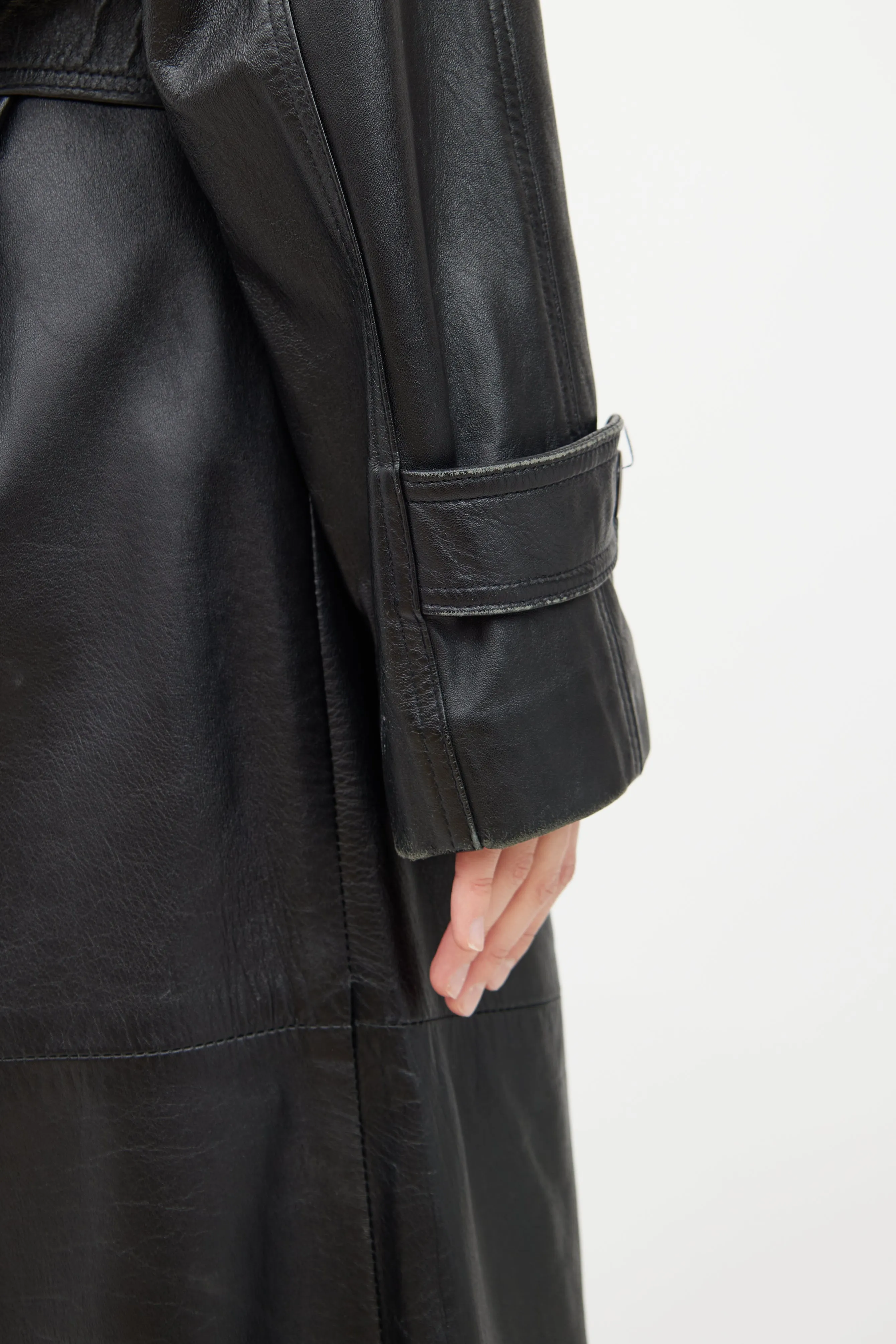 Black Leather Trench Coat