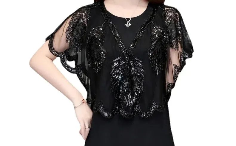 Bolero Flapper Sequin Cape Shrug