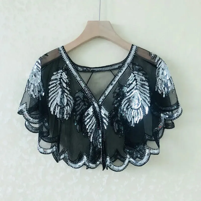 Bolero Flapper Sequin Cape Shrug