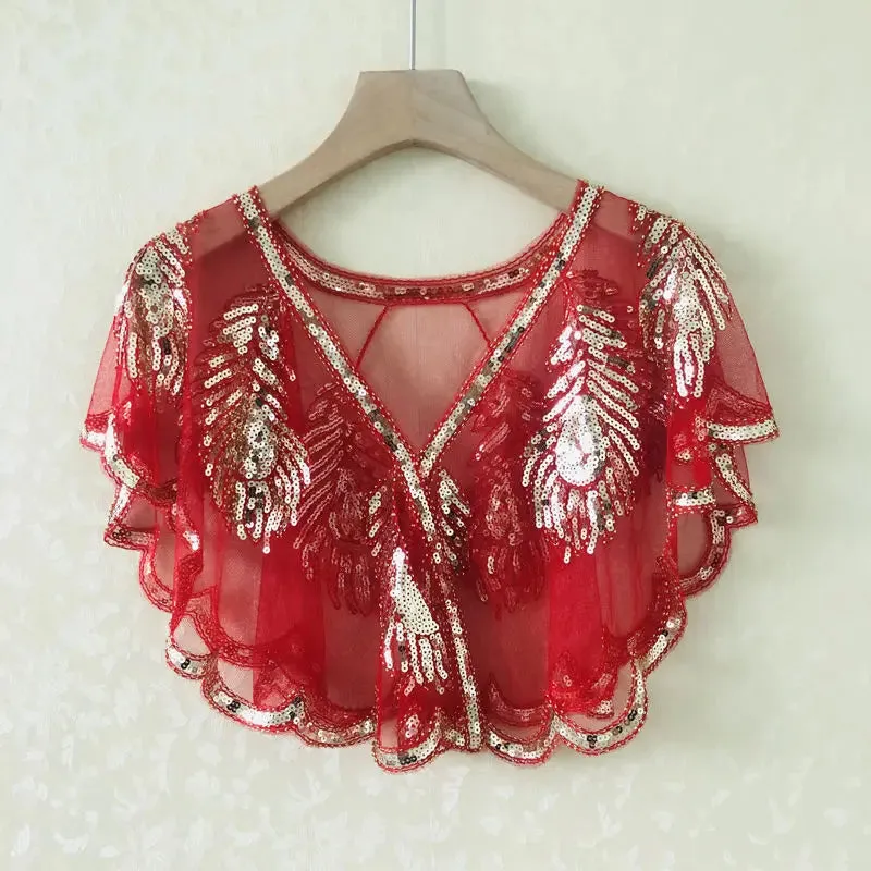 Bolero Flapper Sequin Cape Shrug