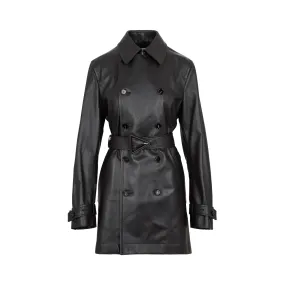 Bottega Veneta Triangle Buckled Leather Trench Coat