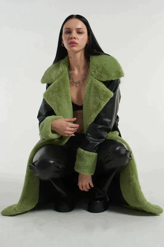 BRUISER FAUX LEATHER TRENCH COAT