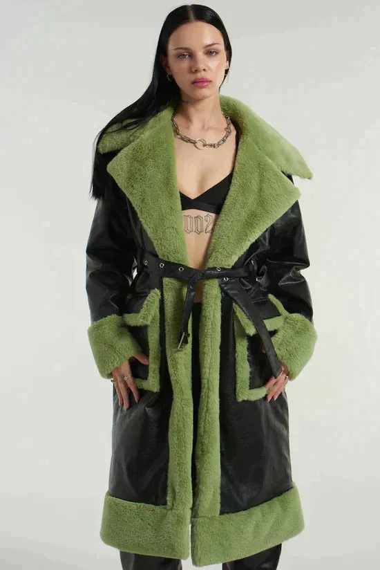 BRUISER FAUX LEATHER TRENCH COAT