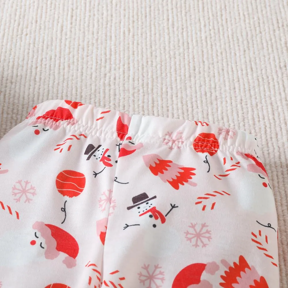 Christmas Children Set Autumn Girls Letter  Print Flared Pants Set Wholesale Girls Clothes