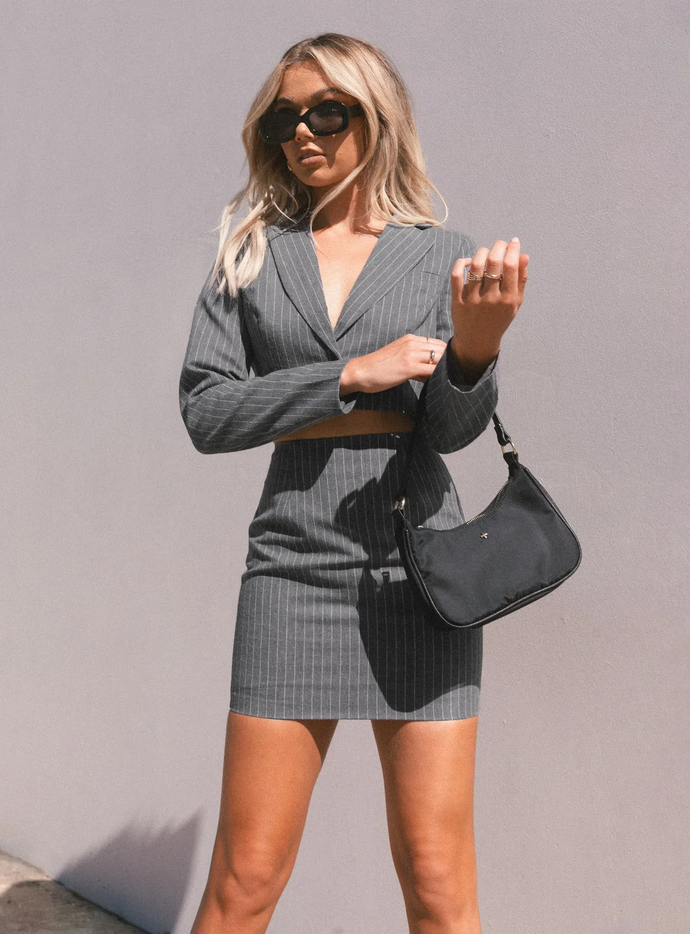 Claremont Cropped Blazer Grey