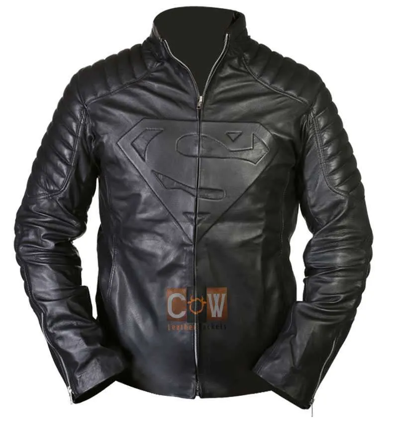 Clark Kent Superman Smallville Black/Red Leather Jacket