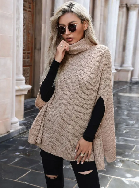 Collar Shawl Pullover Knitted Sweater