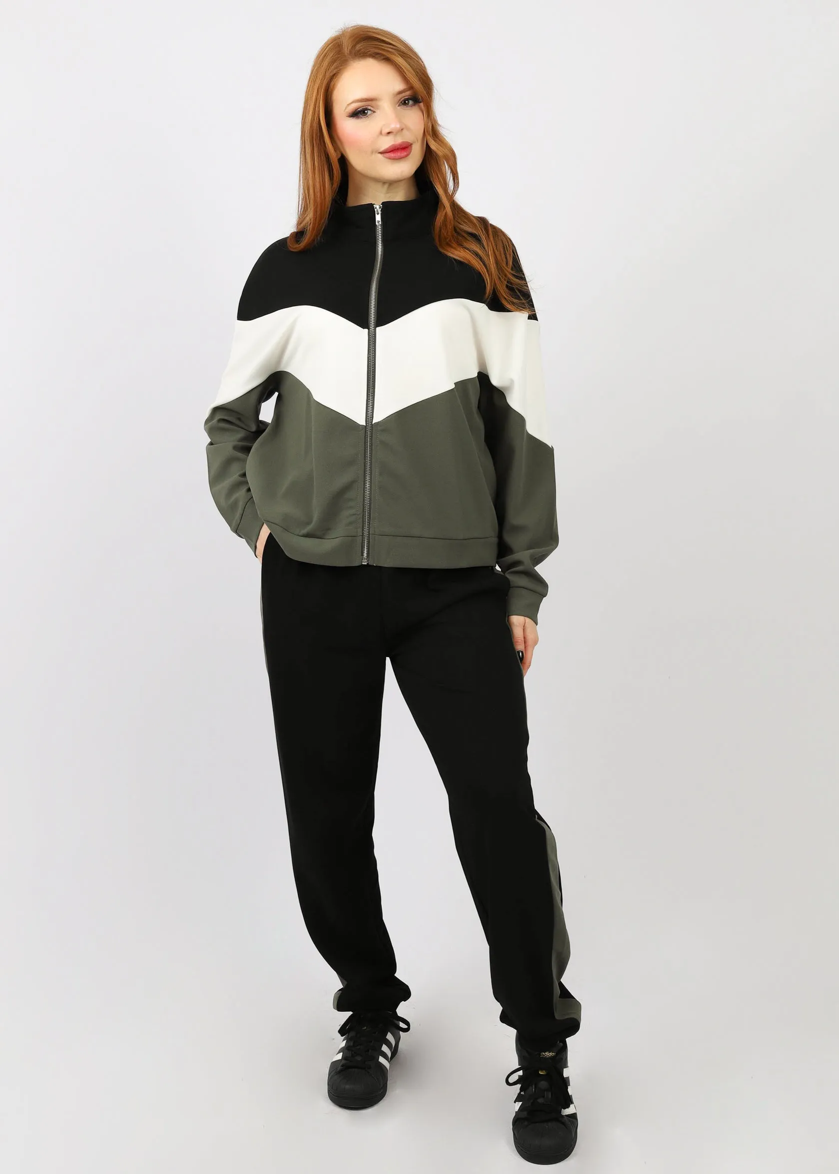 Colour Block Zip Track Jacket