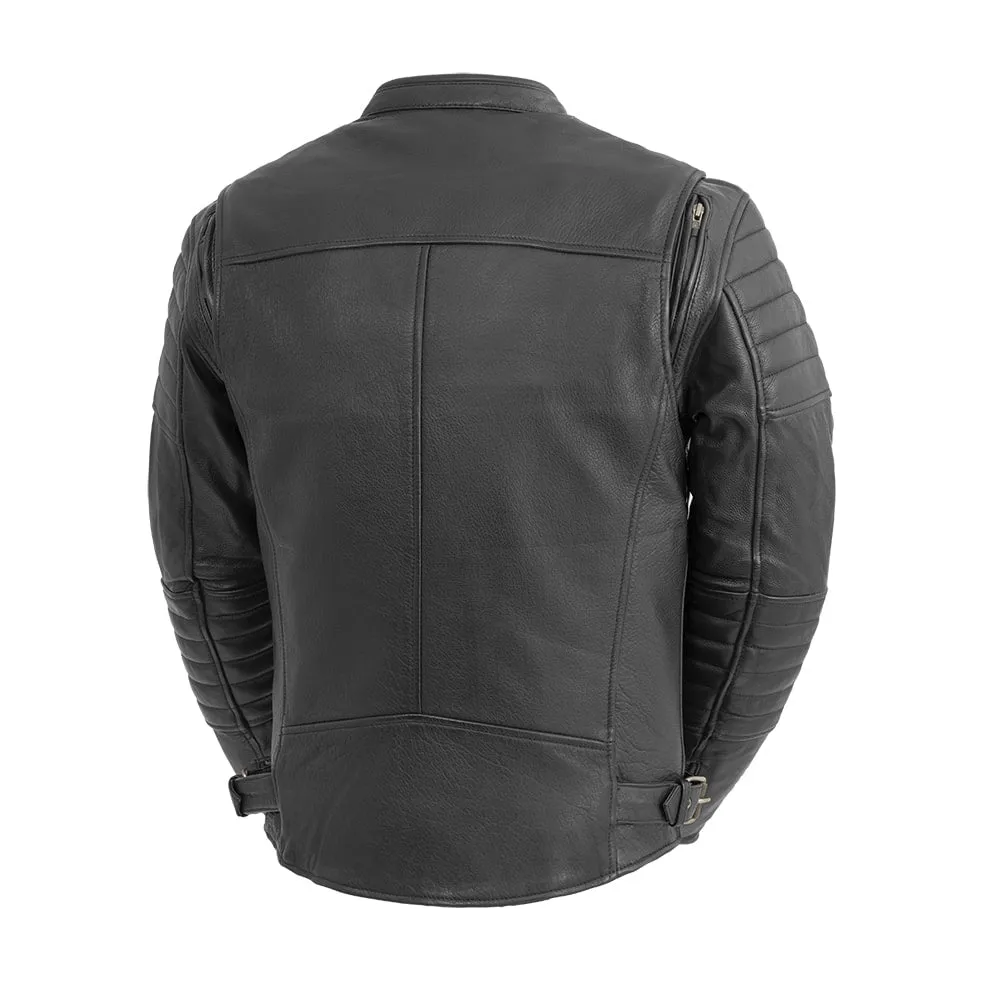 Commuter Men's Motorcycle Leather Jacket - Black