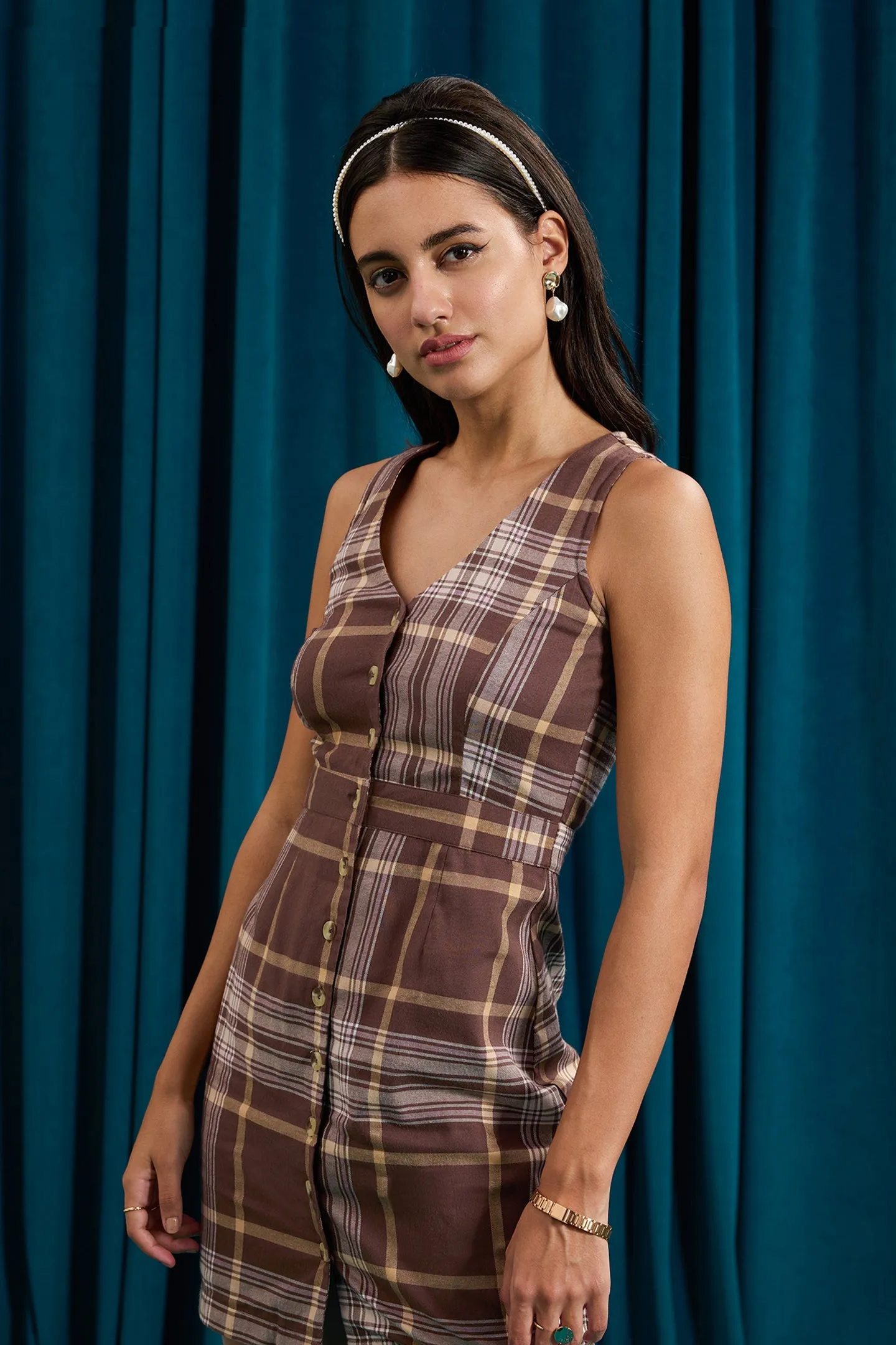 Cora|Checked Cotton Dress