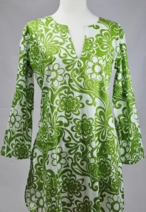 Cotton Tunic Top in Retro Green