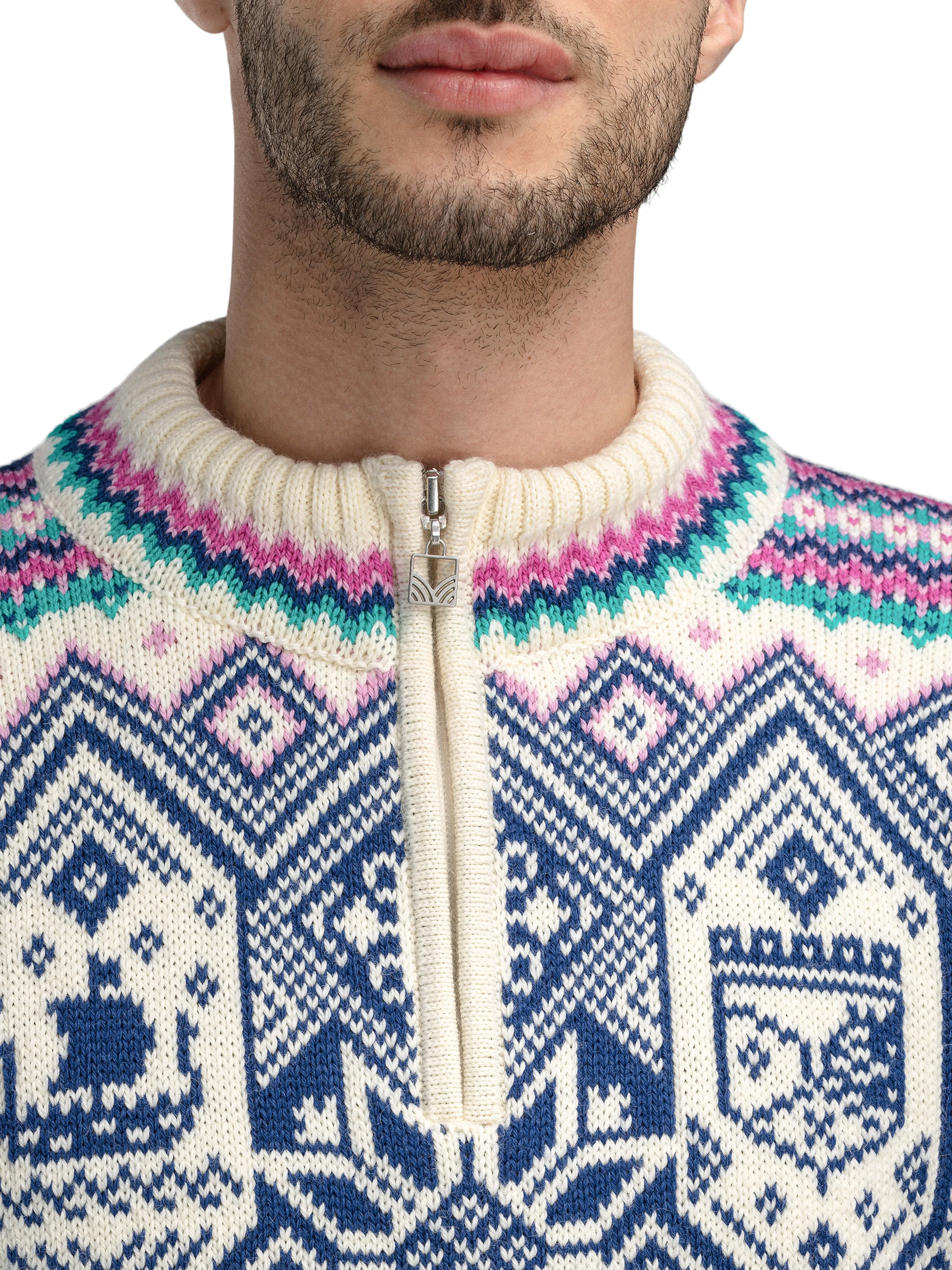 Dale of Norway - VM Trondheim Men's Sweater - Off-White/Indigo