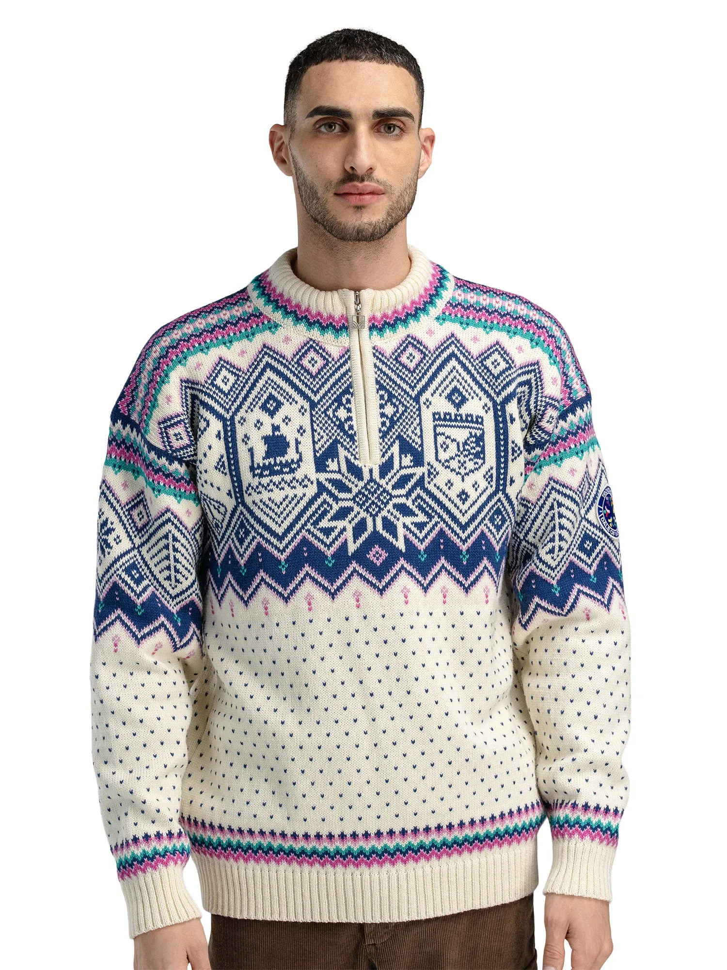 Dale of Norway - VM Trondheim Men's Sweater - Off-White/Indigo