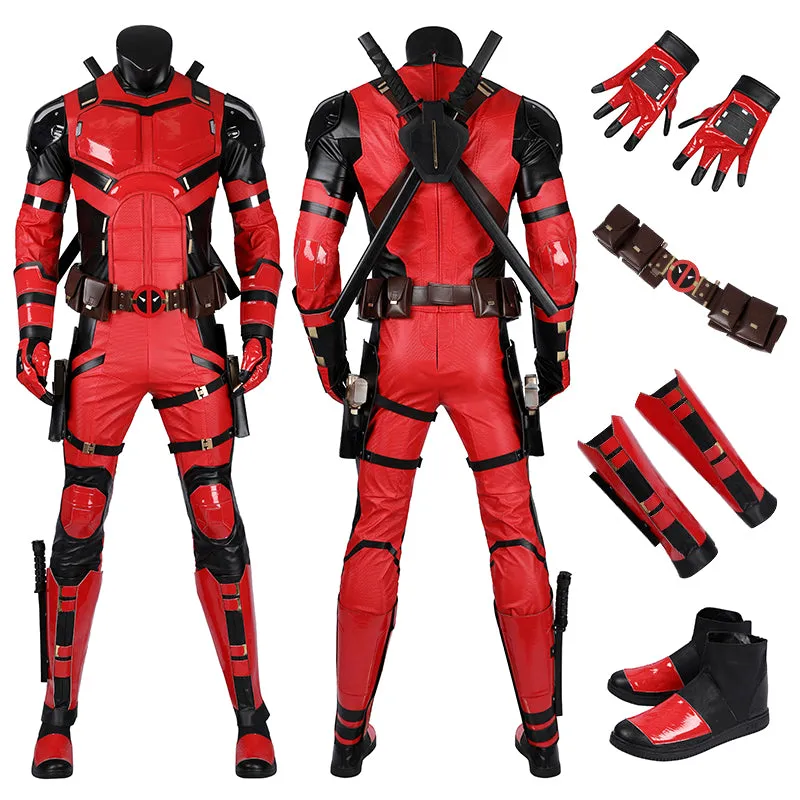 Deadpool 3 Cosplay Costume Samurai Deadpool Wade Wilson Red Suit Halloween Outfit