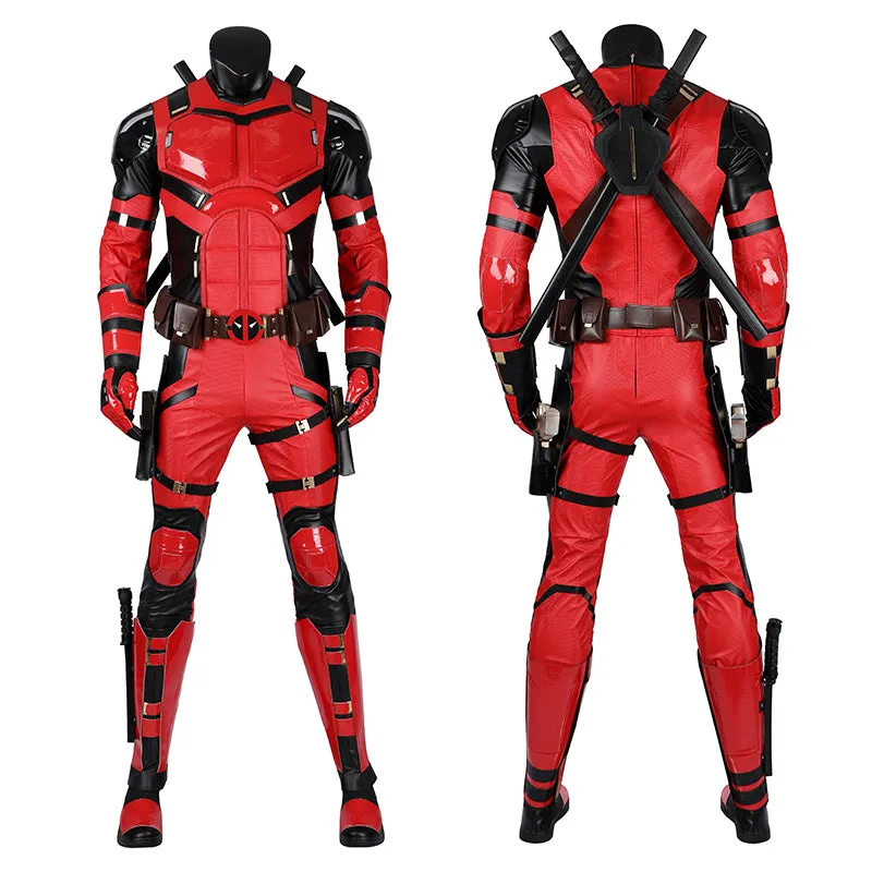 Deadpool 3 Cosplay Costume Samurai Deadpool Wade Wilson Red Suit Halloween Outfit