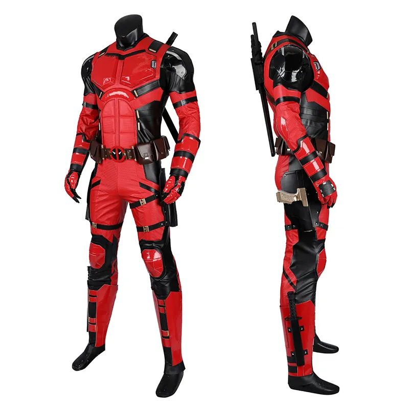 Deadpool 3 Cosplay Costume Samurai Deadpool Wade Wilson Red Suit Halloween Outfit