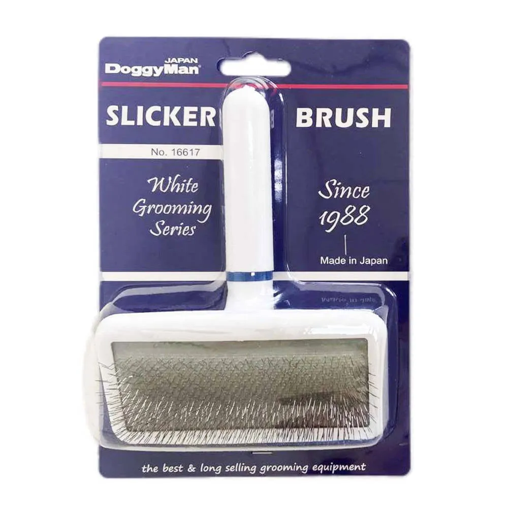 DoggyMan White Grooming Slicker Brush For Cats & Dogs