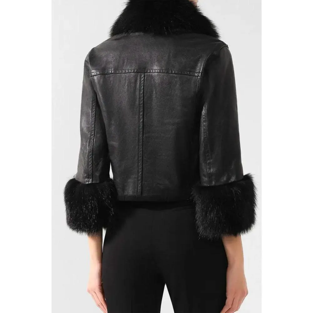 Dolce & Gabbana Black Leather Di Lambskin Jackets & Coat